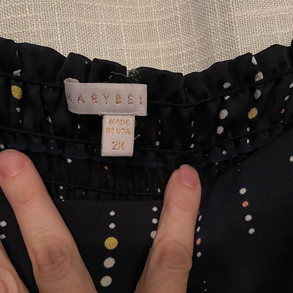 Navy sundress with colorful dot pattern - Picture 4 of 5